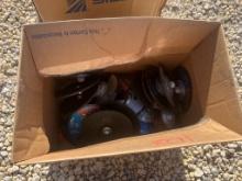 BADGER BOX OF GRINDER DISCS,  7" X 1/4" X 5/8"-11, AS IS WHERE IS