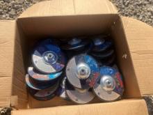 BADGER BOX OF GRINDER DISCS,  7"X 1/4" X 5/8"-11, AS IS WHERE IS