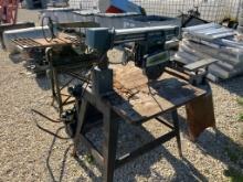 LOT OF ASSORTED SHOP EQUIPMENT,  WOOD LATHE, SCROLL SAW, RADIAL ARM SAW, GA