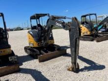 2019 JOHN DEERE 35G MINI HYDRAULIC EXCAVATOR, 3418 HRS,  CANOPY, 12" RUBBER