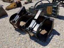 SKID STEER ATTACHMENT,  66" HYD SMOOTH GRAPPLE BUCKET, AS IS WHERE IS
