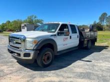 2013 Ford F550XLT Super Duty Flatbed Truck, Crew Cab, 608L V10 Gas, Auto, R