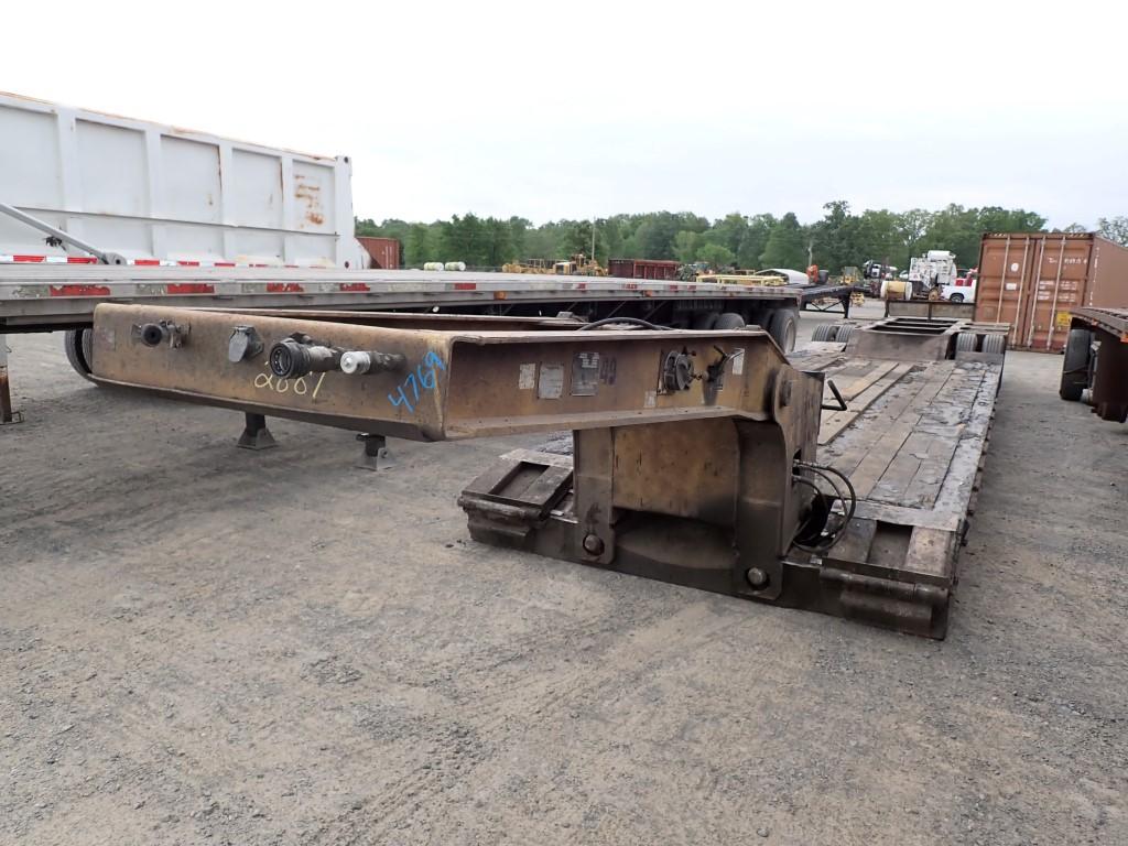 1992 LOAD KING RGN LOWBOY TRAILER,  40' TOTAL, 26' DECK, TRI AXLE, SPRING R