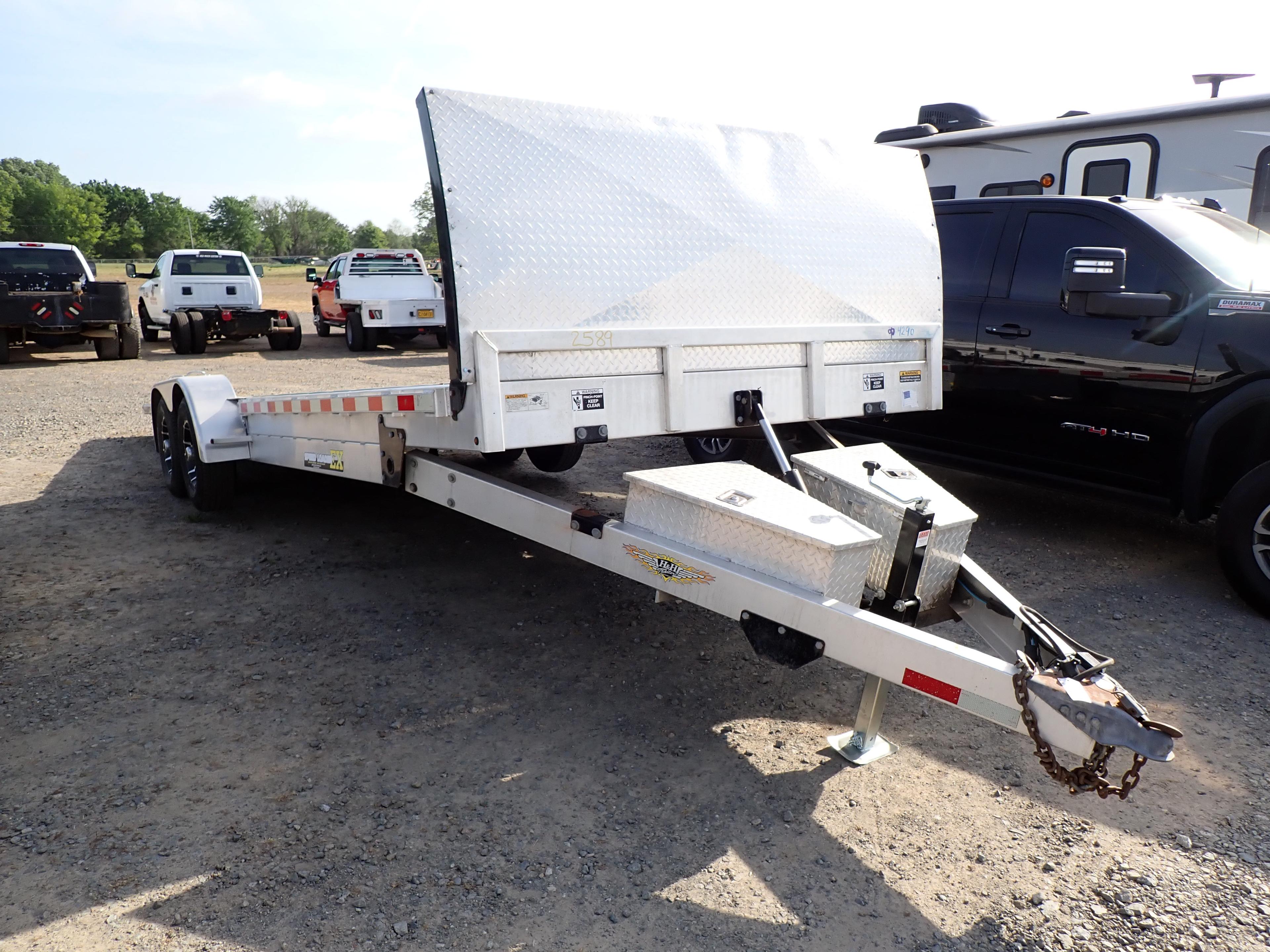 2015 H & H SPEEDLOADER EX ALUMINUM CAR HAULER,  HYDRAULIC TILT TOP, 24', TA