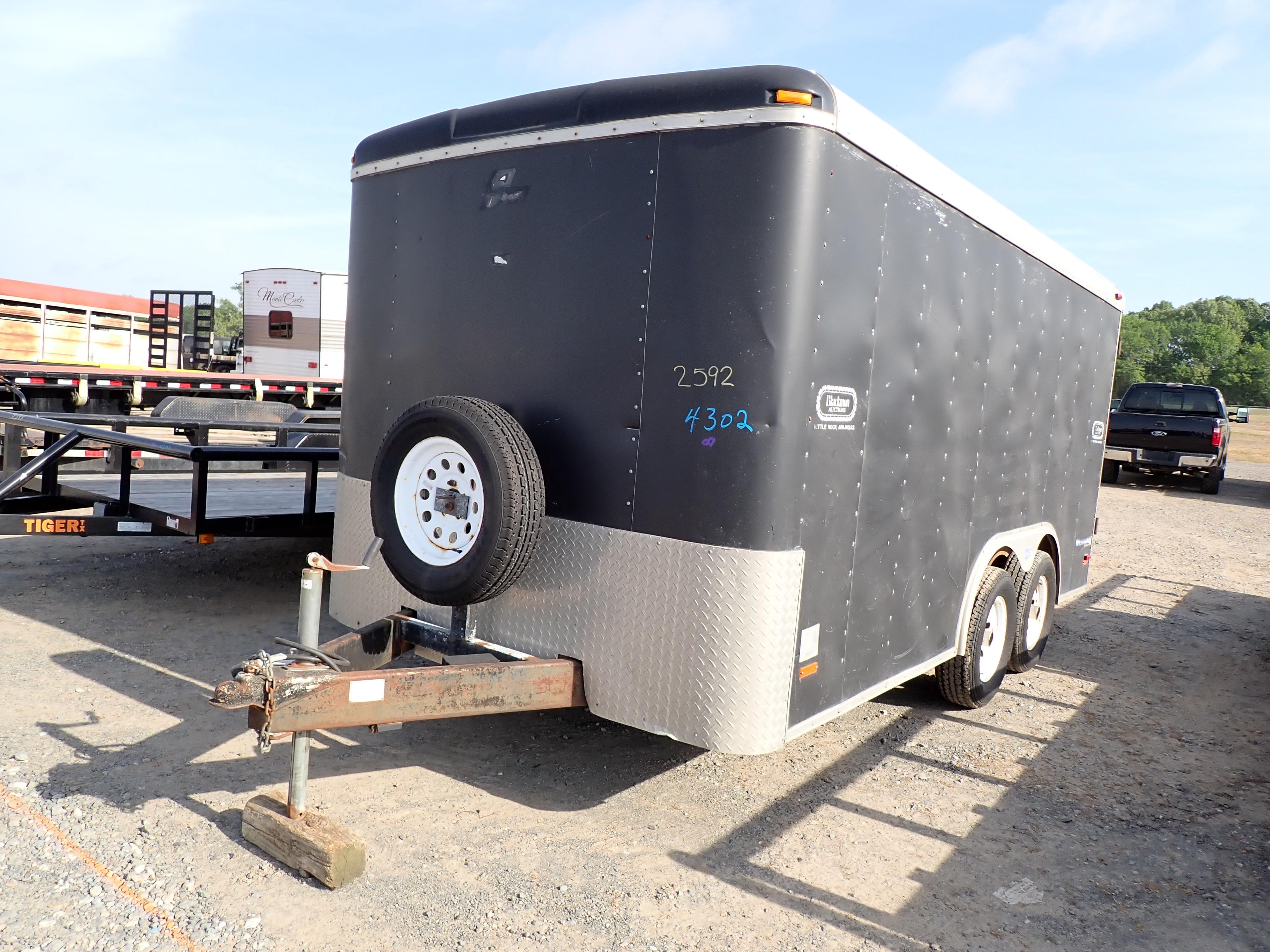 2003 PACE CARGO SPORT ENCLOSED TRAILER,  14', TANDEM AXLE, SWING REAR DOORS