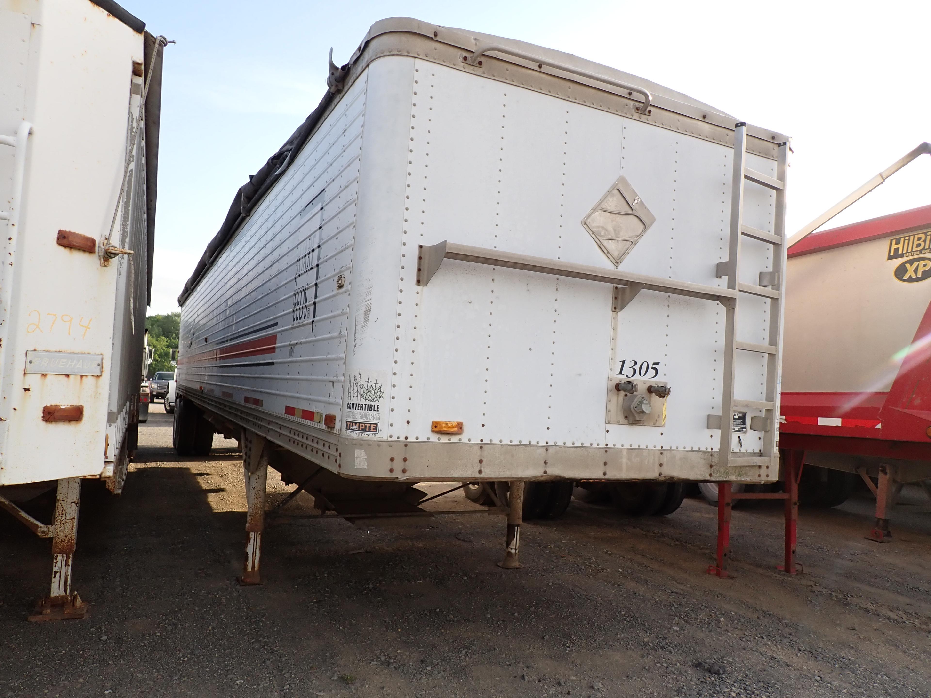 1991 TIMPTE HOPPER BOTTOM TRAILER ,  TANDEM AXLE, SPRING RIDE , 24.5 TIRES