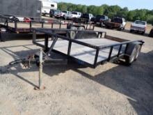 2010 SHOPBUILT UTILITY TRAILER,  16', TANDEM AXLE, SINGLE TIRE, S# ARKAVTL1