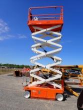 2015 Snorkel S4732E Scissor Lift electric powered, equipped with 32ft. Plat