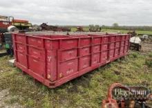 GIANT WOOD GRAIN BIN,  W/ TARP BOWS