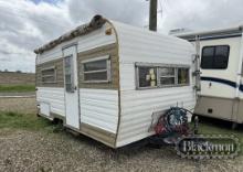 1966 PLAYMORE CAMPER TRAILER,  10', BUMPER, SINGLE AXLE, KITCHEN, BATH, TAR