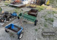 (1) PUSH SEEDER, (1) PULL BEHIND SEEDER,(1) YARD CART