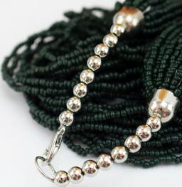 DARK GREEN SEED BEAD NECKLACE