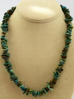 FREE FORM TURQUOISE SINGLE STRAND NECKLACE