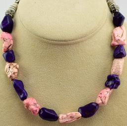 PURPLE AND PINK HOWLITE BEADS