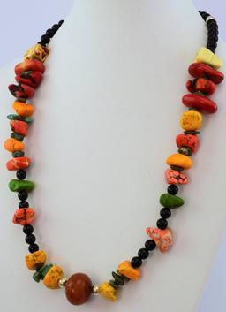 MULTI STONE LONG NECKLACE