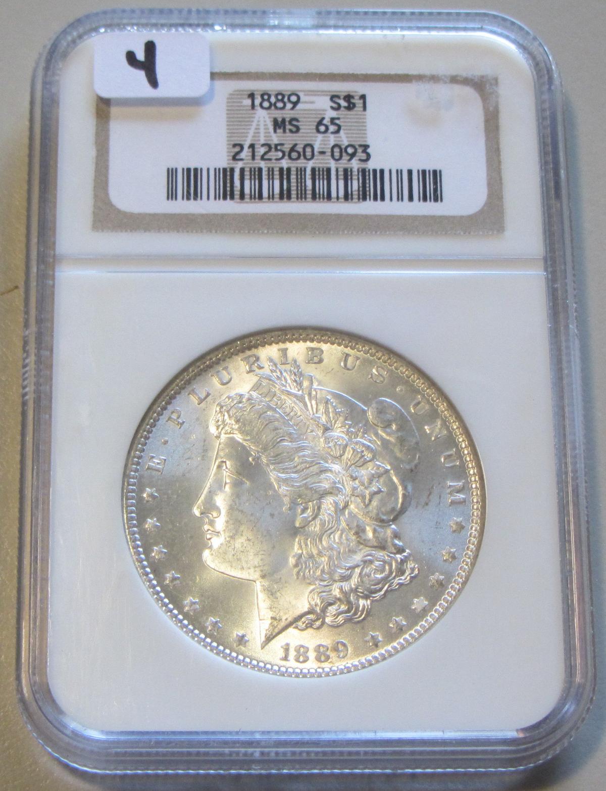 $1 1889 MORGAN GEM NGC MS 65