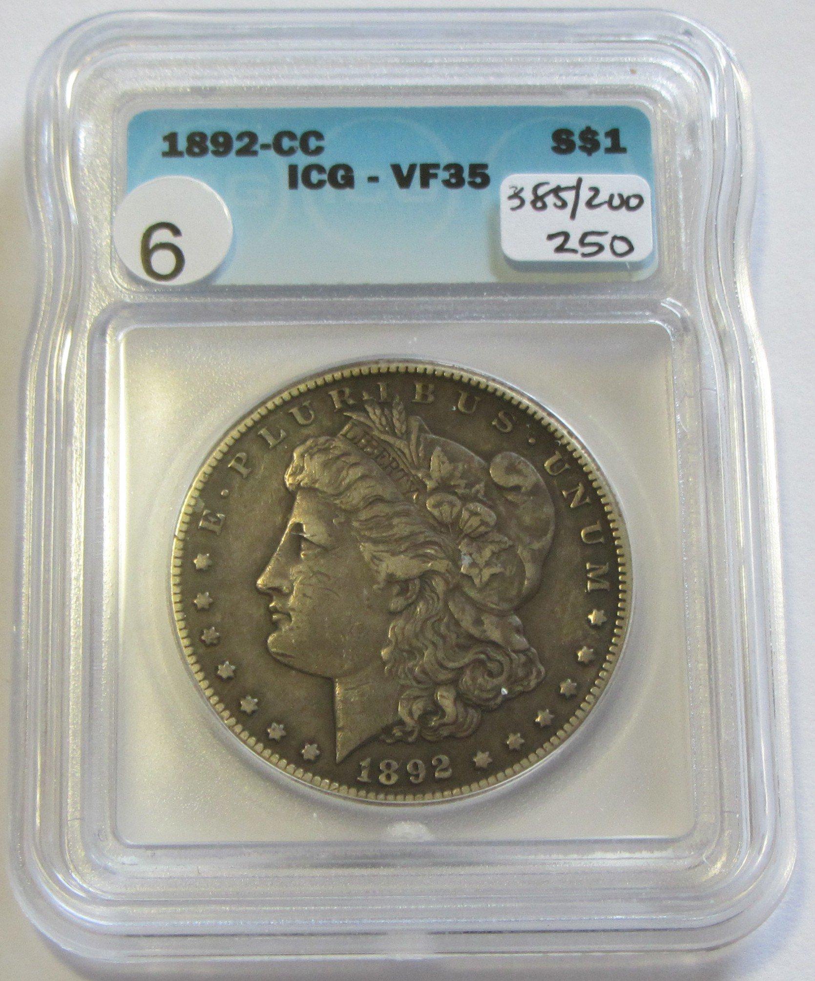 $1 1892-CC CARSON CITY MORGAN ICG VF35