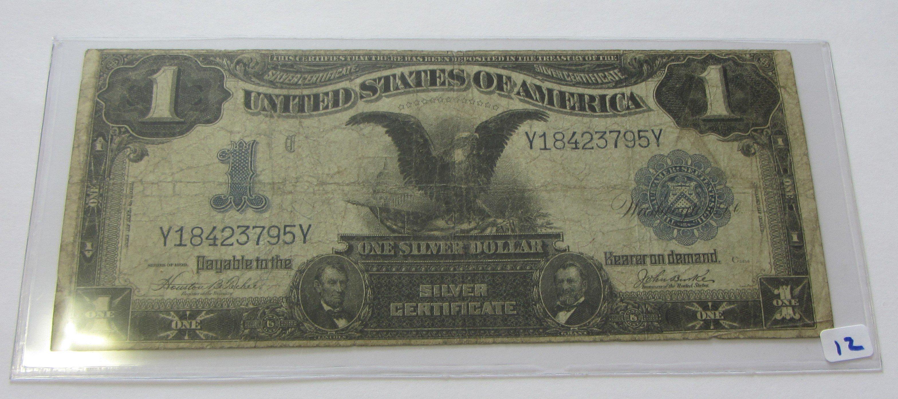$1 BLACK EAGLE SILVER CERTIFICATE 1899 DATE RIGHT