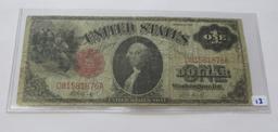 $1 1917 LEGAL TENDER RED SEAL ELLIOTT BURKE