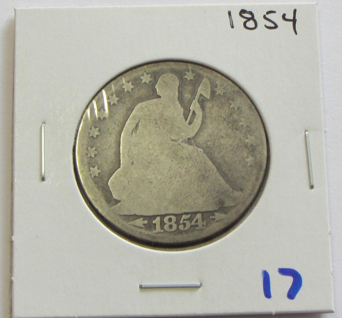 1854 SEATED HALF