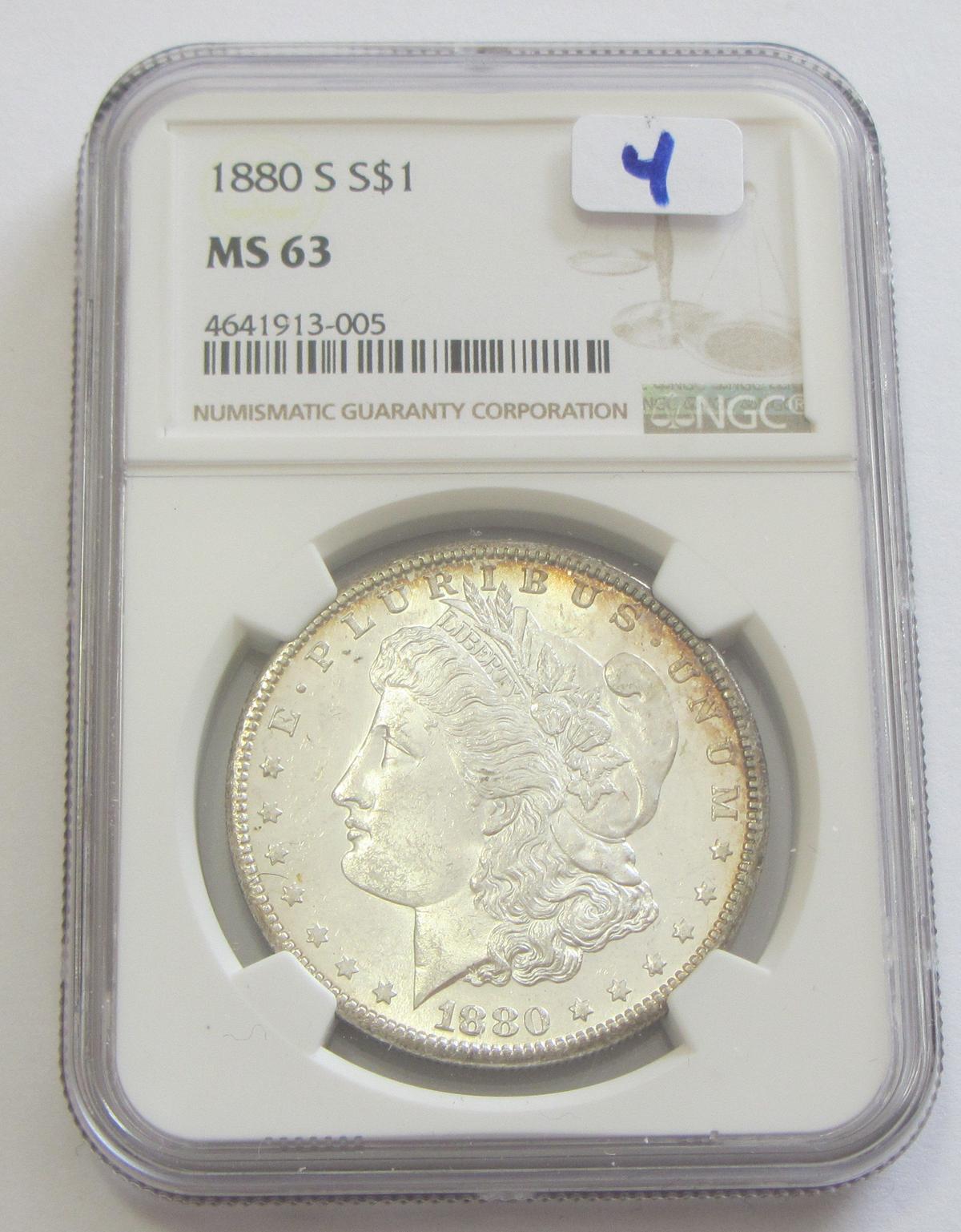 $1 1880-S MORGAN NGC MS 63