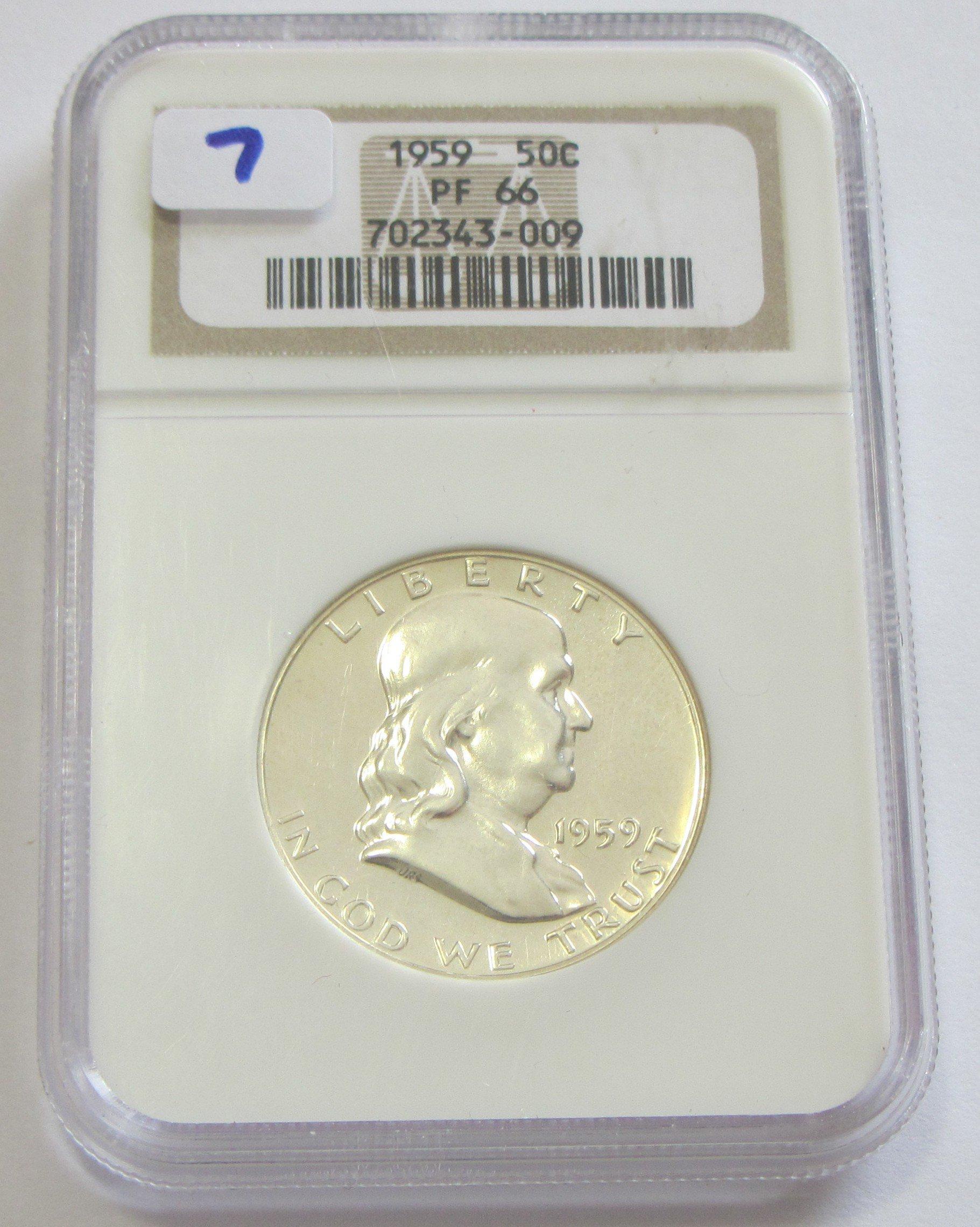 1959 PROOF FRANKLIN HALF NGC PF 66