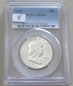 1963 FRANKLIN PCGS MS 64