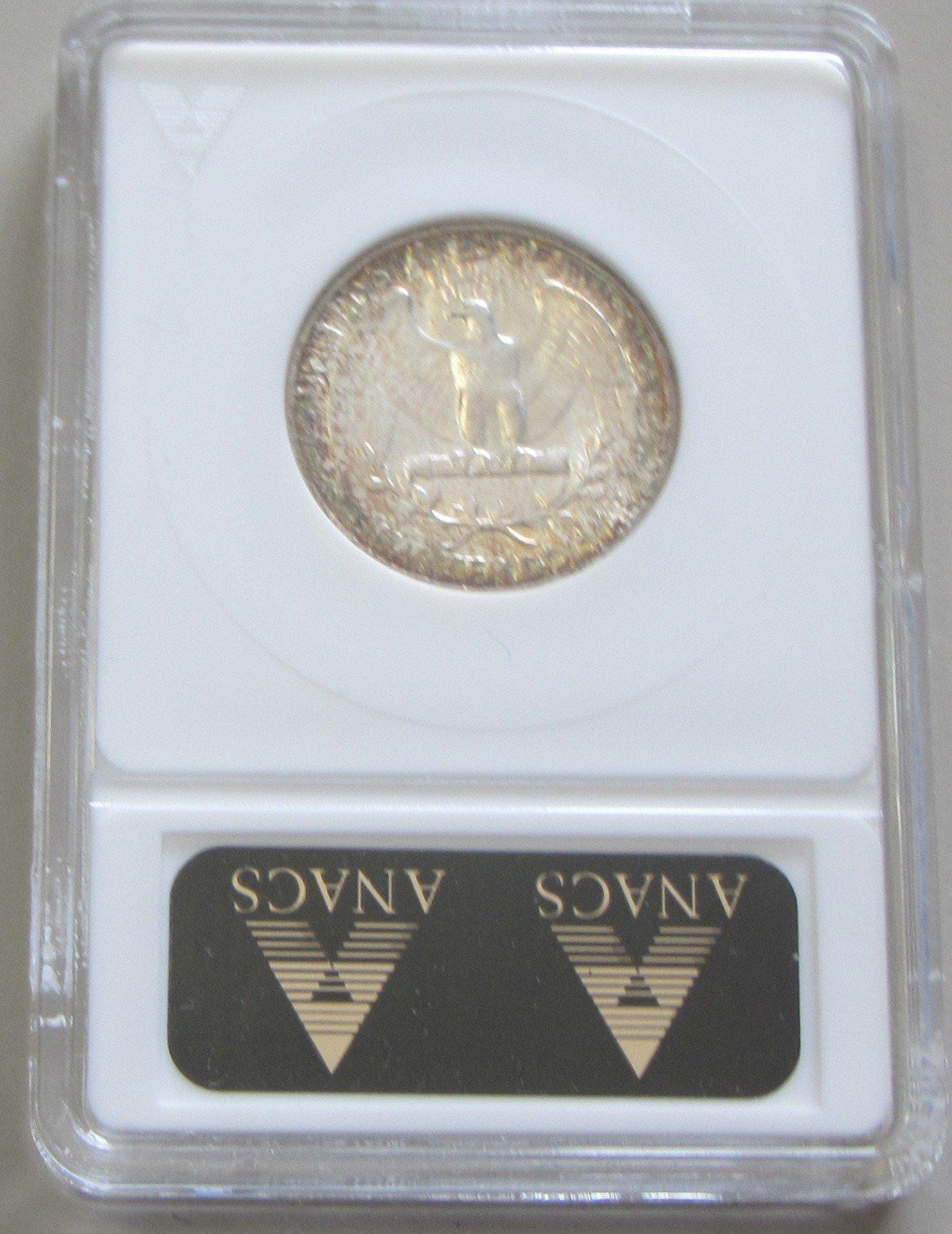 1939 SILVER QUARTER ANACS AU 58