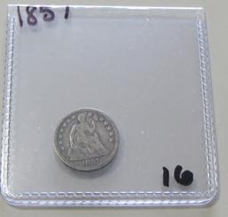 1857 SEATED HALF DIME