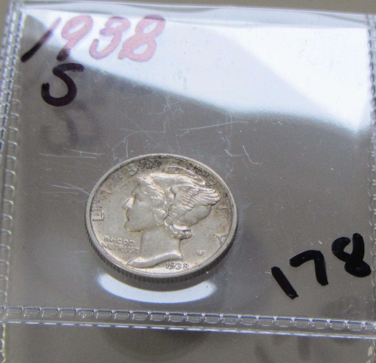 1938-S MERCURY DIME