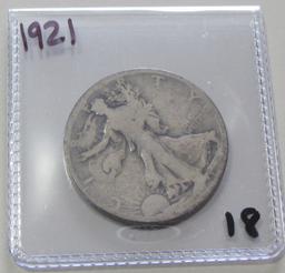 KEY DATE 1921 WALKING LIBERTY HALF