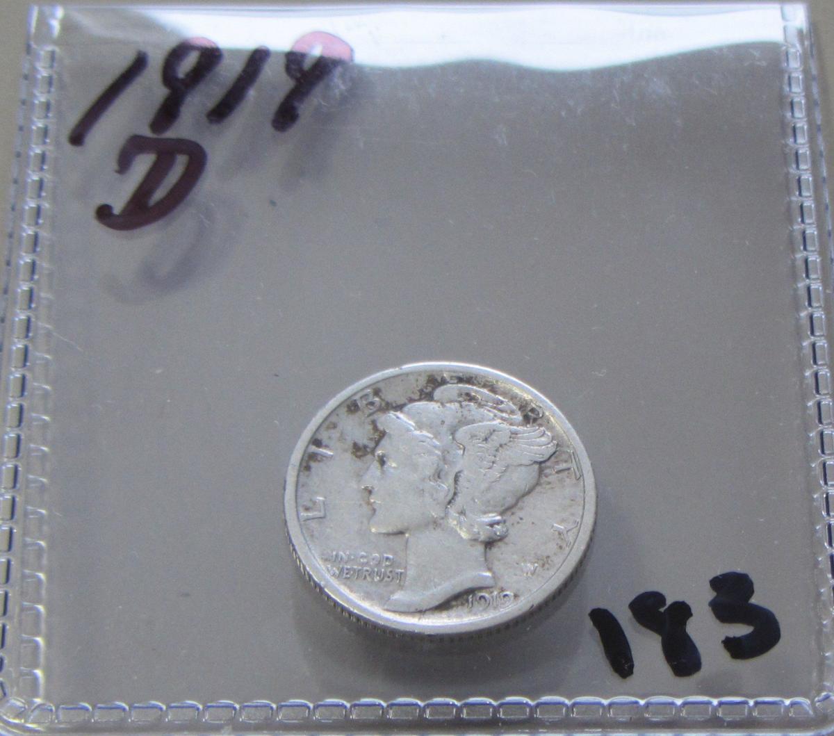 1919-D MERCURY DIME