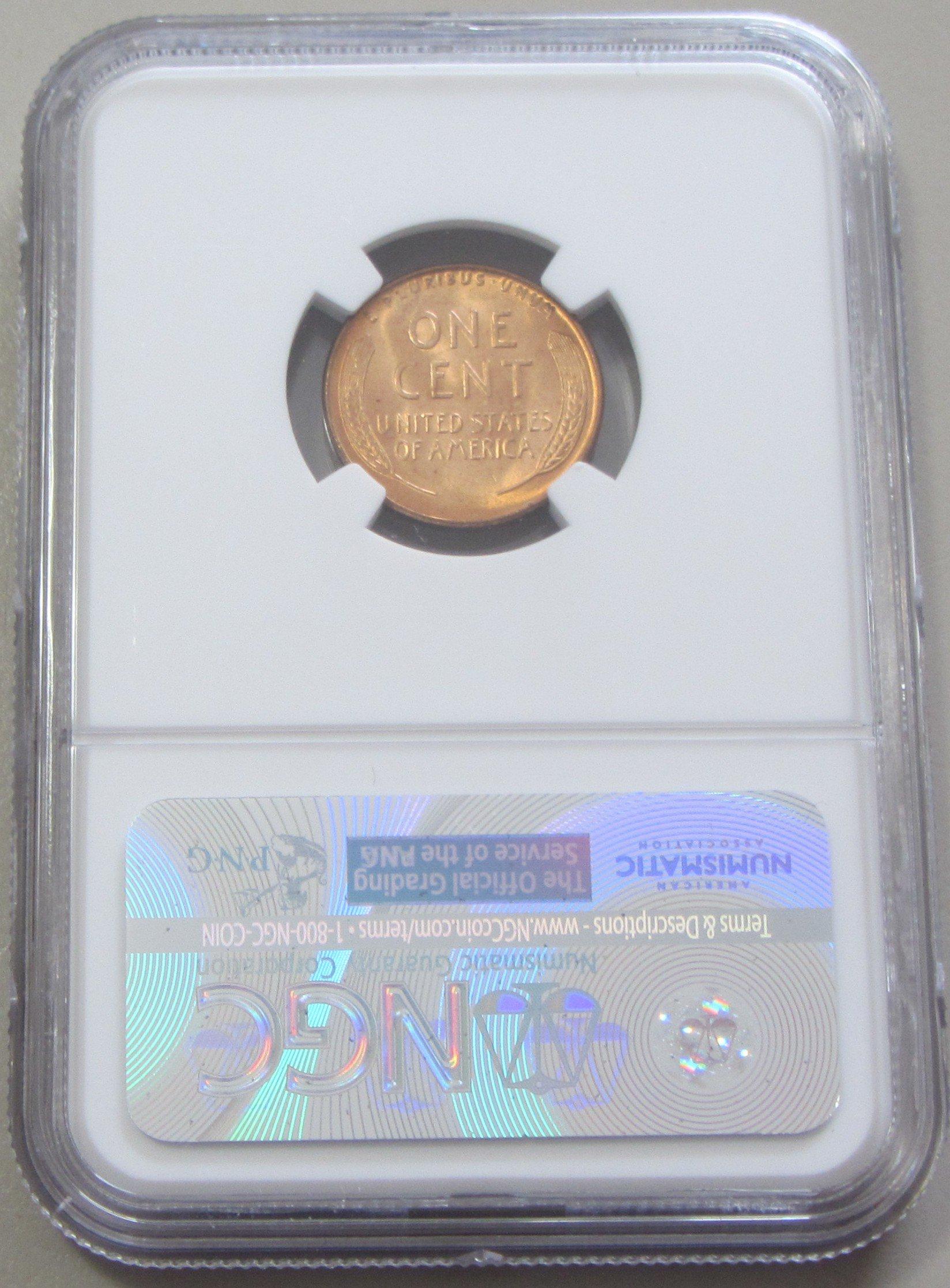 1937 RED WHEAT CENT NGC MS 66