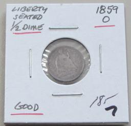 1857-O SEATED HALF DIME