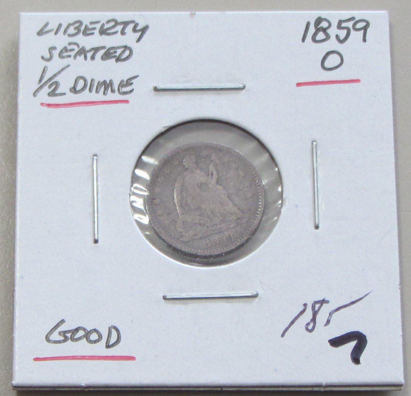 1857-O SEATED HALF DIME