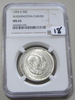 1954-S WASHINGTON CARVER NGC MS 65 GEM