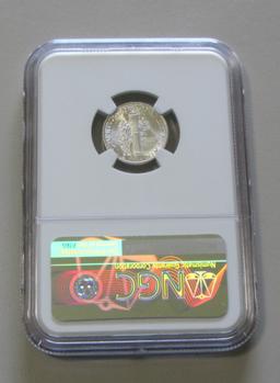 1945-D MERUCRY DIME NGC GEM 66 FB FULL BANDS!