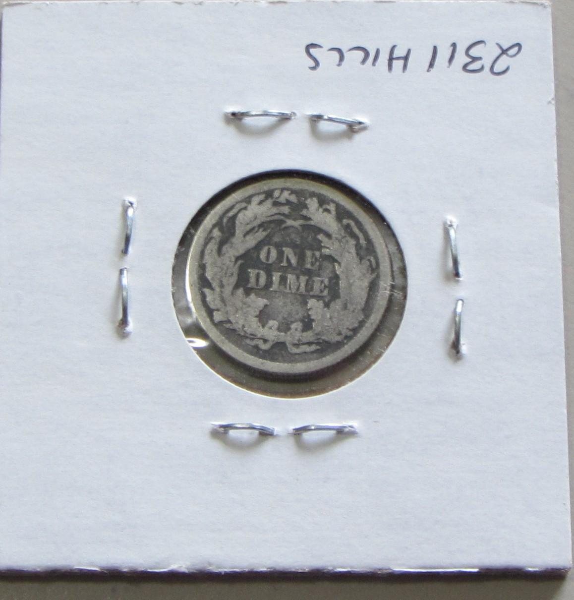 1876 SEATED DIME