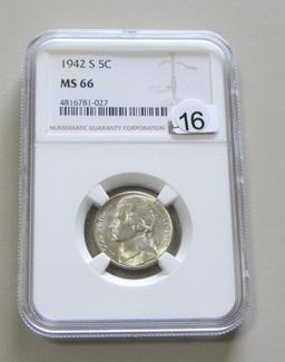 1942-S NICKEL SILVER NGC 66