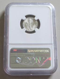 1937 MERCURY DIME GEM NGC MS 65