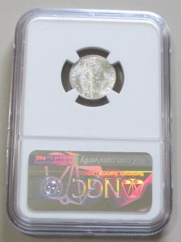 1944-S MERCURY DIME NGC MS 65 FB FULL BANDS