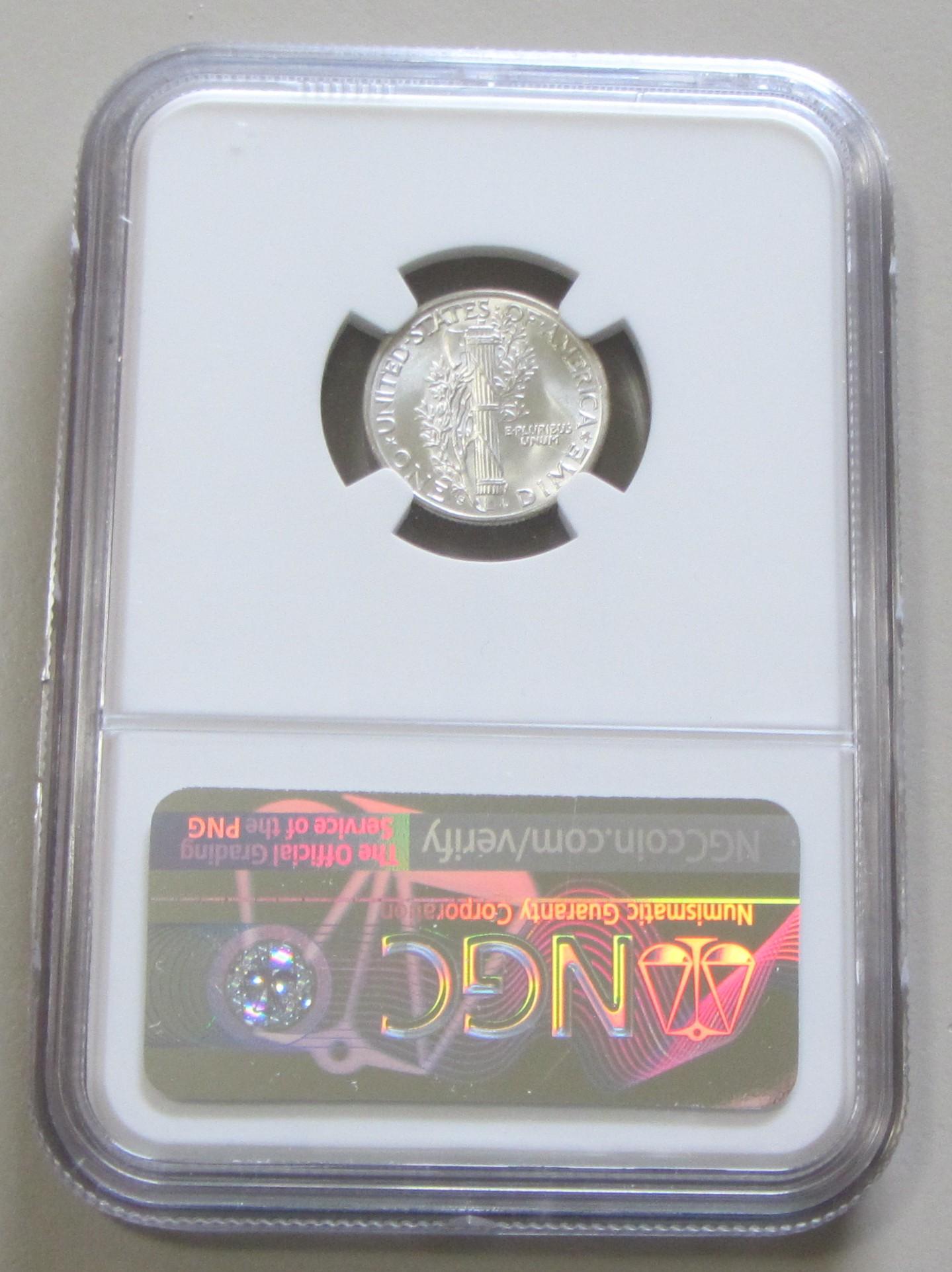 1944-S MERCURY DIME NGC MS 65 FB FULL BANDS