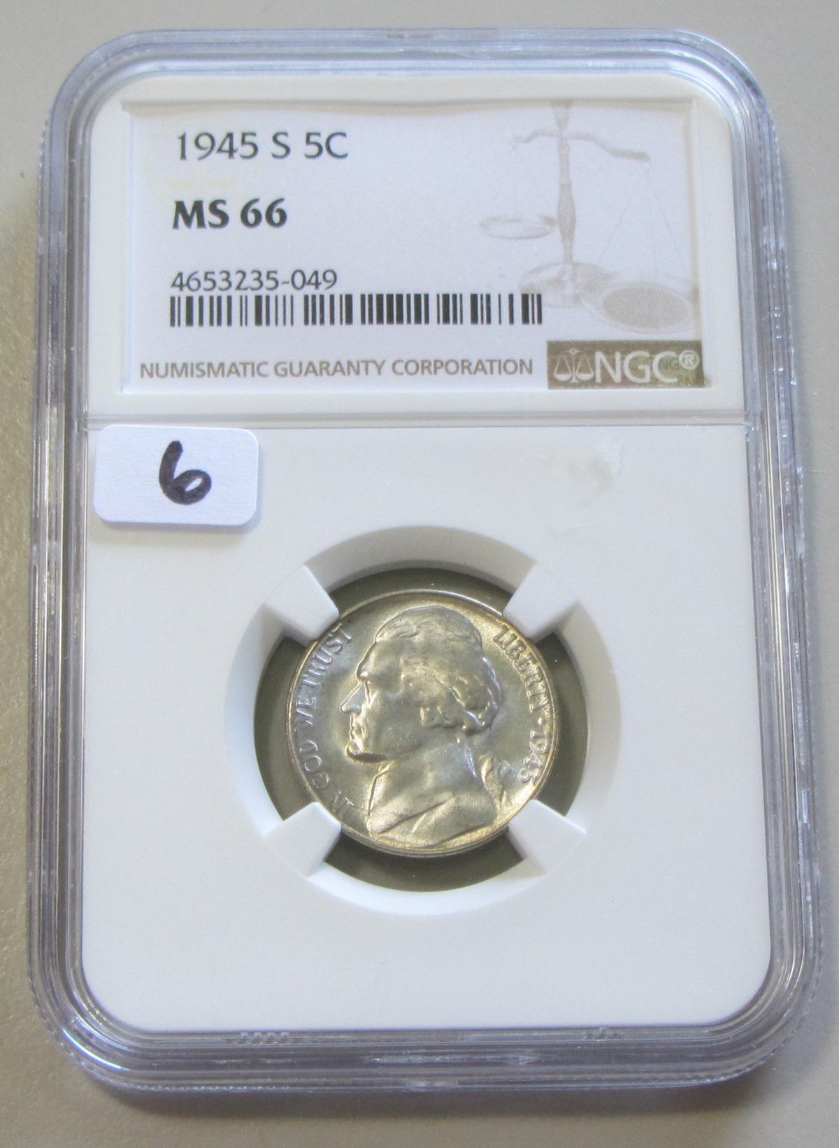 1945 SILVER NICKEL NGC M 66