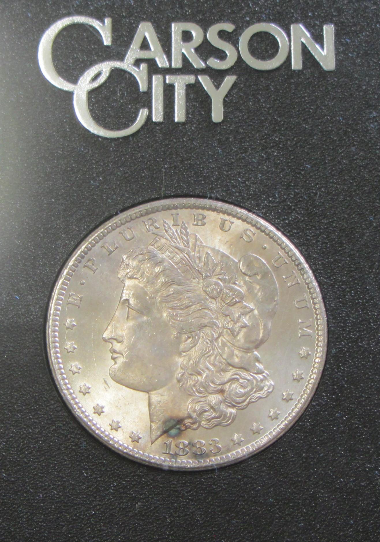 $1 1883-CC CARSON CITY GSA MORGAN WITH BOX AND PAPER