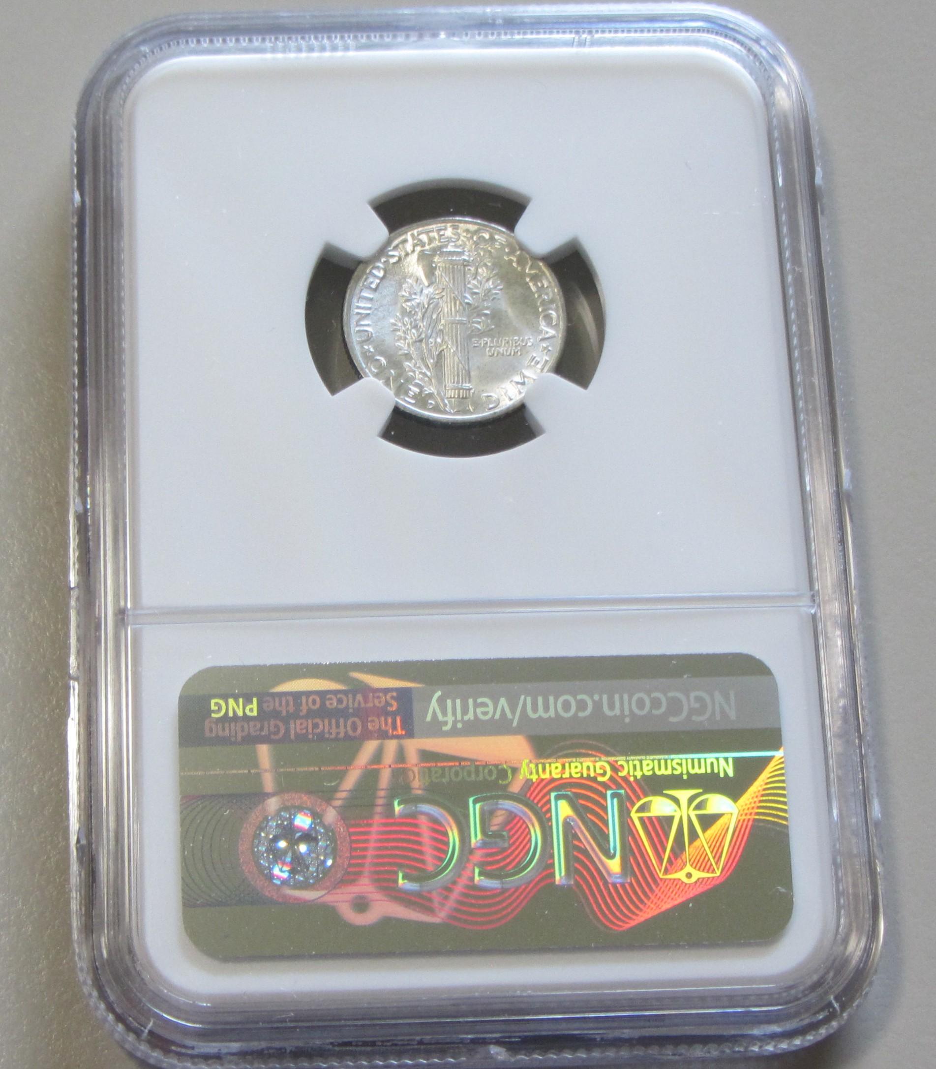 1945-D MERCURY DIME NGC MS 65 FB FULL BANDS!