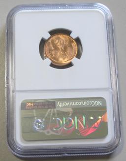 1945 GEM WHEAT CENT NGC MS 66 RED