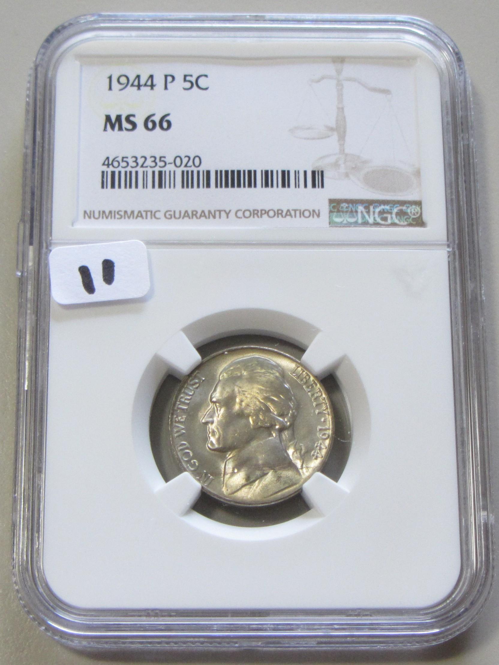 1944 P SILVER NICKEL NGC MS 66