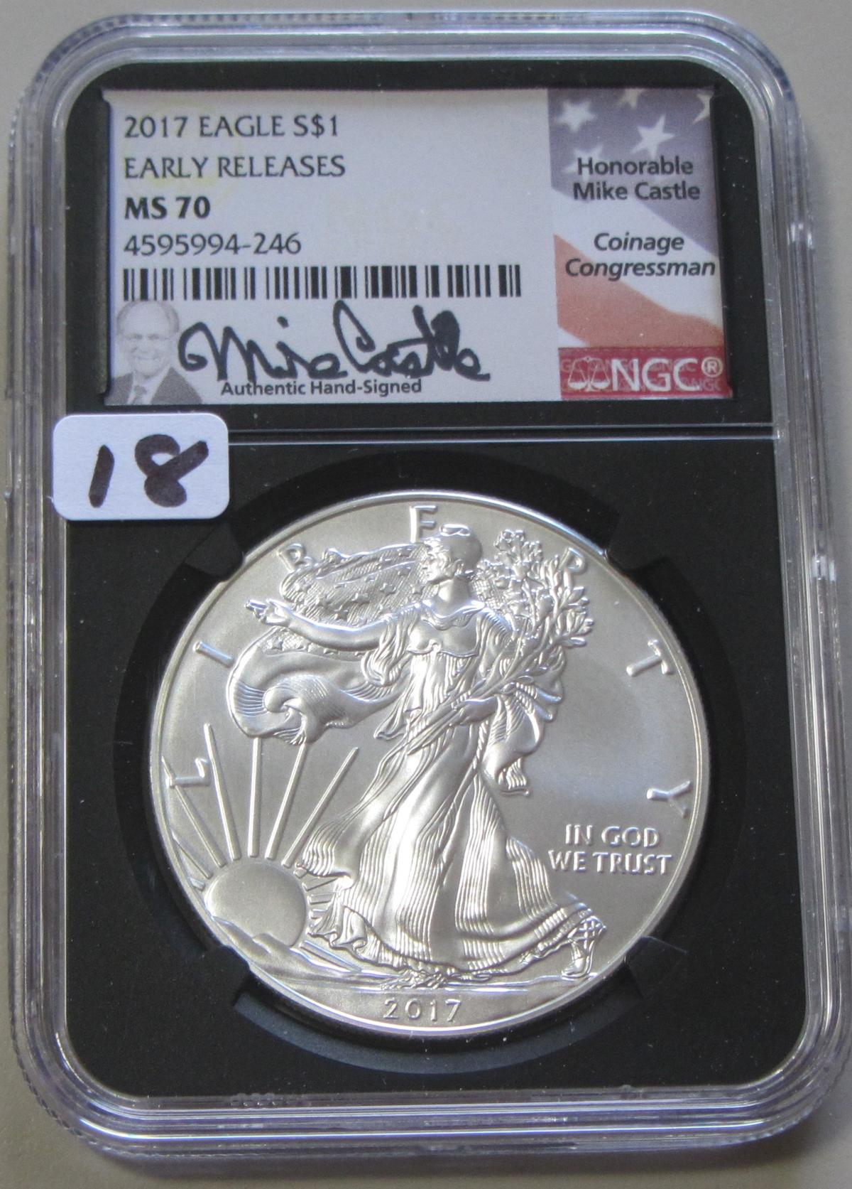 2017 EARLY RELEASE AUTOGRAPHED NGC MS 70 CASTLE