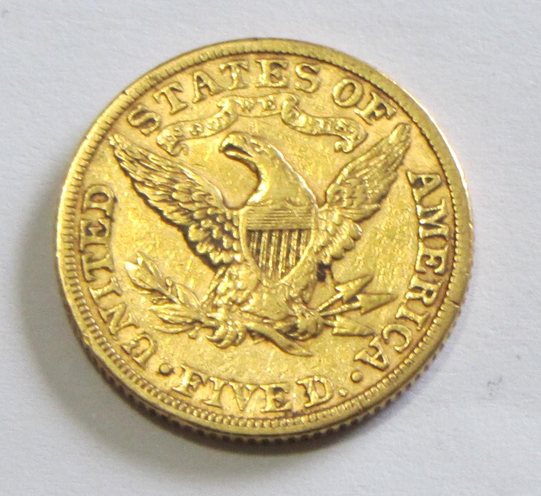 $5 GOLD LIBERTY HALF EAGLE 1884