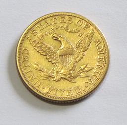 $5 GOLD 1883 HALF EAGLE